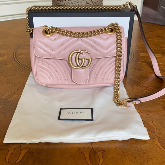 ⭐️Gucci GG Marmont Pink Matelasse Shoulder Bag⭐️ - Picture 1 of 12